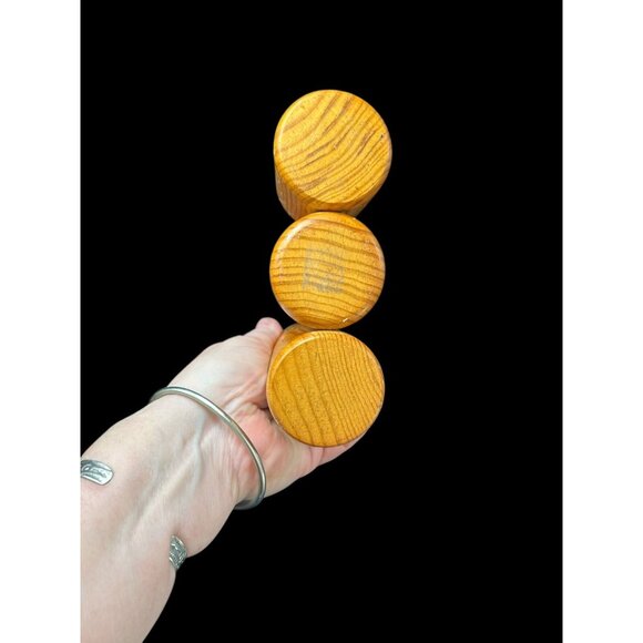 Vintage Myrtle-wood Mid-Century 3 Tapered Candle Holder Hand Turned Oregon? MCM - Picture 8 of 12